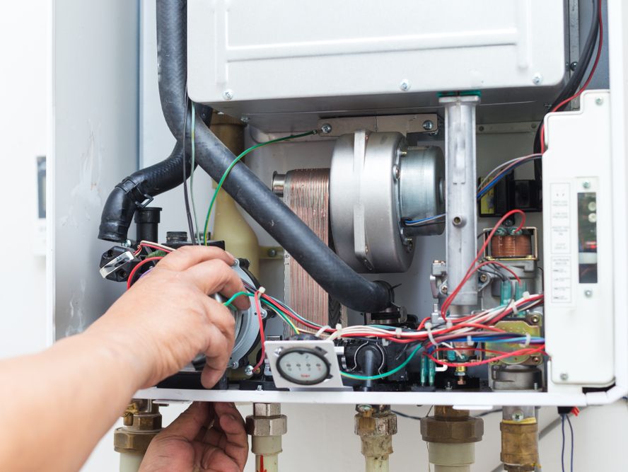 The internal components of a boiler 